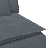 Modular Sofa with Cushions Dark Grey - Close-Up Angle