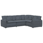 Modular Sofa with Cushions Velvet Dark Grey