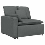 Modular Sofa with Footstool&Cushions Fabric Dark Grey - Side View