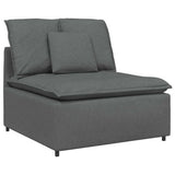 Modular Sofa with Footstool&Cushions Fabric Dark Grey - Top-Down View