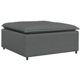Modular Sofa with Footstool&Cushions Fabric Dark Grey - Rear View