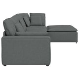 Modular Sofa with Footstool&Cushions Fabric Dark Grey - Low Angle