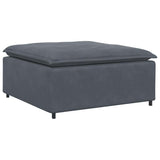 Modular Sofa with Footstool&Cushions Velvet Dark Grey - Rear View