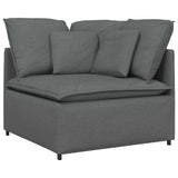 Modular Sofa with Footstool&Cushions Fabric Dark Grey - Side View