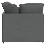 Modular Sofa with Footstool&Cushions Fabric Dark Grey