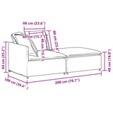 Modular Sofa with Footstool&Cushions Velvet Dark Grey