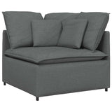 Modular Sofa with Cushions Fabric Dark Grey - Side View