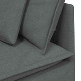 Modular Sofa with Cushions Fabric Dark Grey - Close-Up Angle