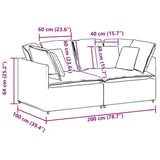 Modular Sofa with Cushions Fabric Dark Grey - Extra Image