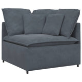 Modular Sofa with Cushions Velvet Dark Grey - Side View