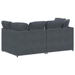 Modular Sofa with Cushions Velvet Dark Grey