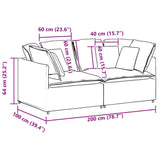 Modular Sofa with Cushions Velvet Dark Grey - Extra Image