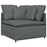 Modular Sofa with Cushions Fabric Dark Grey - Side View