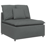 Modular Sofa with Cushions Fabric Dark Grey - Top-Down View