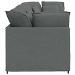 Modular Sofa with Cushions Fabric Dark Grey