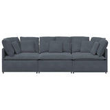 Modular Sofa with Cushions Velvet Dark Grey