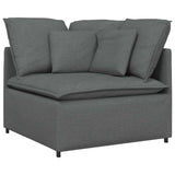 Modular Sofa with Footstool&Cushions Fabric Dark Grey - Side View