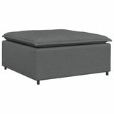 Modular Sofa with Footstool&Cushions Fabric Dark Grey - 45-Degree Angle