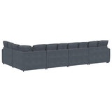 Modular Sofa with Cushions Velvet Dark Grey - Low Angle