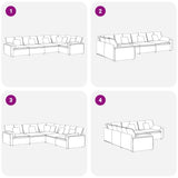 Modular Sofa with Cushions Velvet Dark Grey