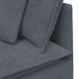 Modular Sofa with Cushions Velvet Dark Grey - Extra Image