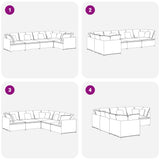 Modular Sofa with Cushions Velvet Dark Grey