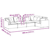 Modular Sofa with Cushions Velvet Dark Grey - Extra Image