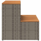 Hot Tub Step Grey 50x50x50.5 cm Poly Rattan and Solid Acacia - 45-Degree Angle