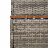 Hot Tub Step Grey 50x50x50.5 cm Poly Rattan and Solid Acacia - Close-Up Angle