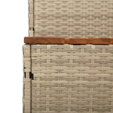 Hot Tub Step Beige 50x50x50.5 cm Poly Rattan and Solid Acacia