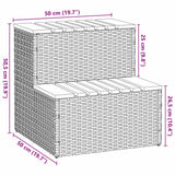 Hot Tub Step Beige 50x50x50.5 cm Poly Rattan and Solid Acacia