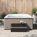 Hot Tub Step Black 100x50x50.5 cm Poly Rattan and Solid Acacia - Side View