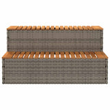 Hot Tub Step Grey 100x50x50.5 cm Poly Rattan and Solid Acacia