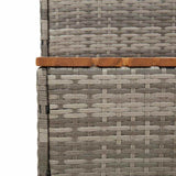 Hot Tub Step Grey 100x50x50.5 cm Poly Rattan and Solid Acacia - Close-Up Angle
