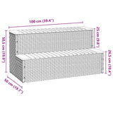 Hot Tub Step Grey 100x50x50.5 cm Poly Rattan and Solid Acacia - Extra Image