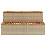 Hot Tub Step Beige 100x50x50.5 cm Poly Rattan and Solid Acacia