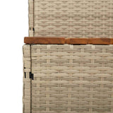 Hot Tub Step Beige 100x50x50.5 cm Poly Rattan and Solid Acacia - Close-Up Angle