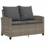 6 Piece Garden Sofa Set with Cushions Grey Poly Rattan