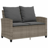 6 Piece Garden Sofa Set with Cushions Grey Poly Rattan - 45-Degree Angle