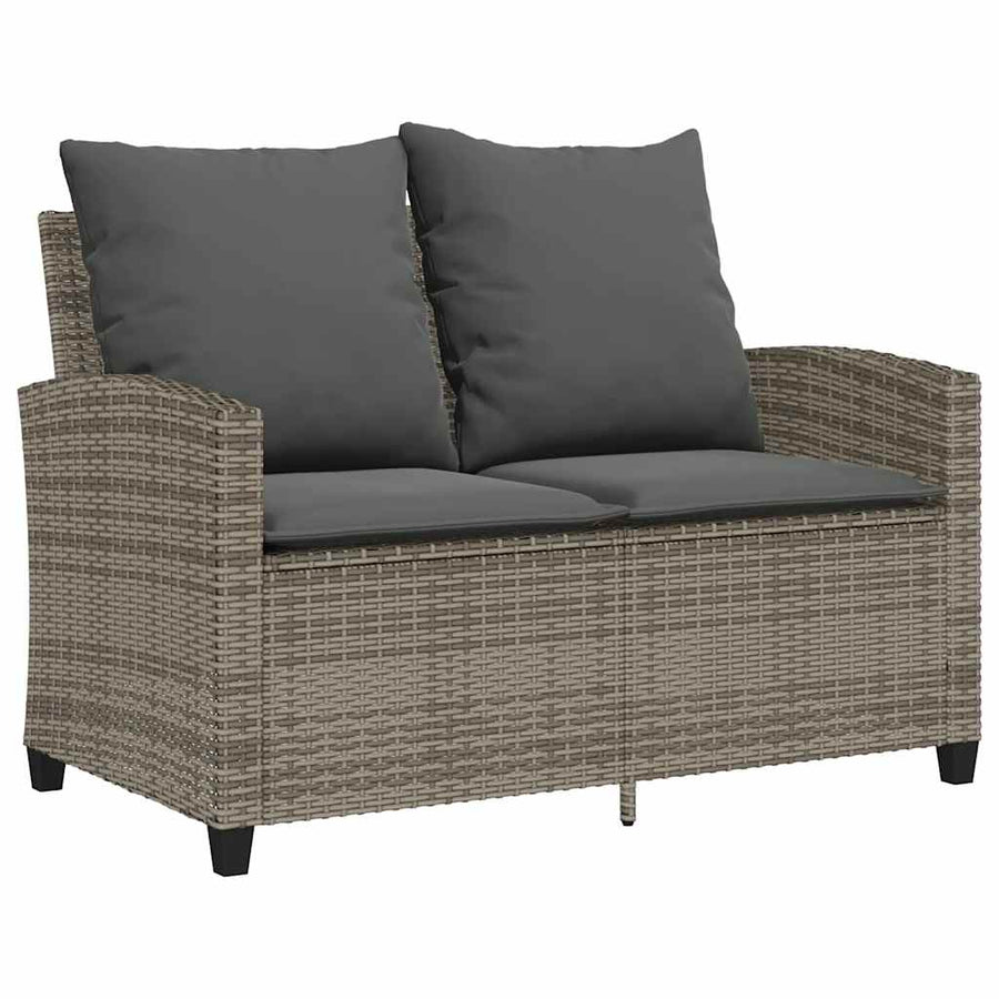 6 Piece Garden Sofa Set with Cushions Grey Poly Rattan