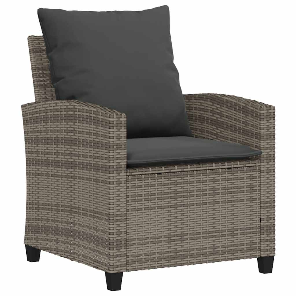 6 Piece Garden Sofa Set with Cushions Grey Poly Rattan