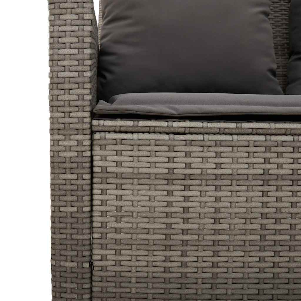 6 Piece Garden Sofa Set with Cushions Grey Poly Rattan
