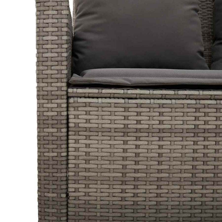 6 Piece Garden Sofa Set with Cushions Grey Poly Rattan