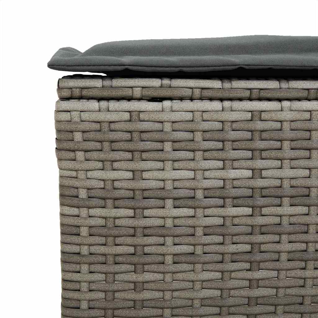 6 Piece Garden Sofa Set with Cushions Grey Poly Rattan