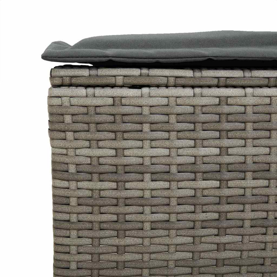 6 Piece Garden Sofa Set with Cushions Grey Poly Rattan
