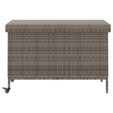 Garden Storage Box with Wheels Grey 110x55x73 cm Poly Rattan - Top-Down View