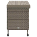 Garden Storage Box with Wheels Grey 110x55x73 cm Poly Rattan