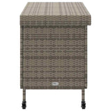 Garden Storage Box with Wheels Grey 110x55x73 cm Poly Rattan - 45-Degree Angle
