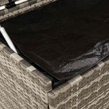 Garden Storage Box with Wheels Grey 110x55x73 cm Poly Rattan - Low Angle