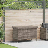 Garden Storage Box with Wheels Grey 110x55x73 cm Poly Rattan